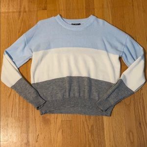 Blue, white, & grey sweater